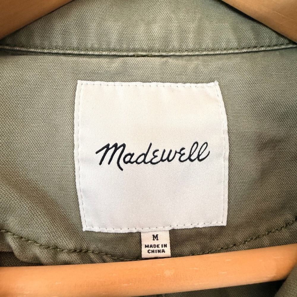 Madewell Fleet Jacket Olive Green Zip Military Utility Chore Coat Womens, Medium - Picture 8 of 13